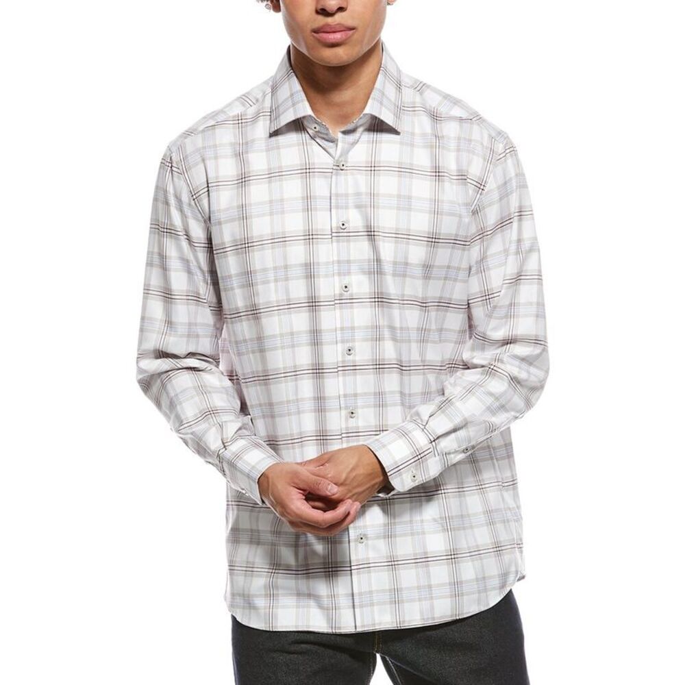 Eterna Mens  Twill Shirt, Tan